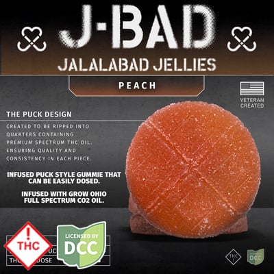 JBAD - Peach Sour Gummies - 4ct - 110mg