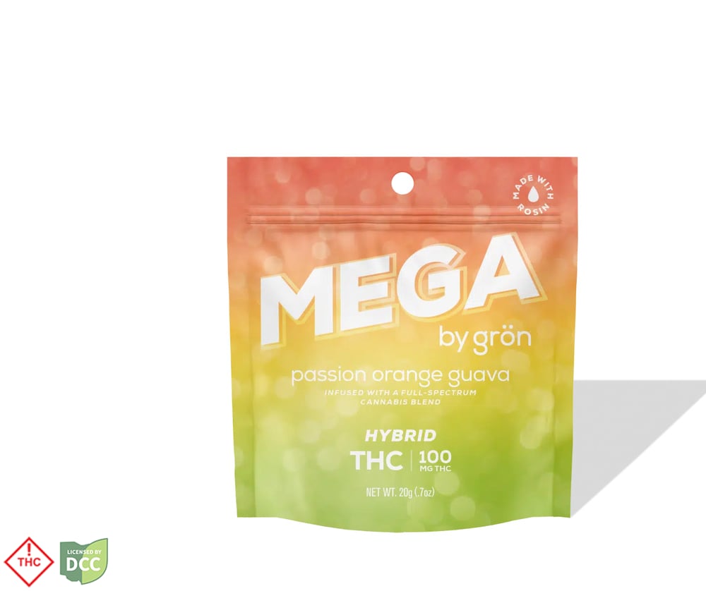 Grön - Passion Orange Guava Mega Pearl Gummies - 2ct - 100mg