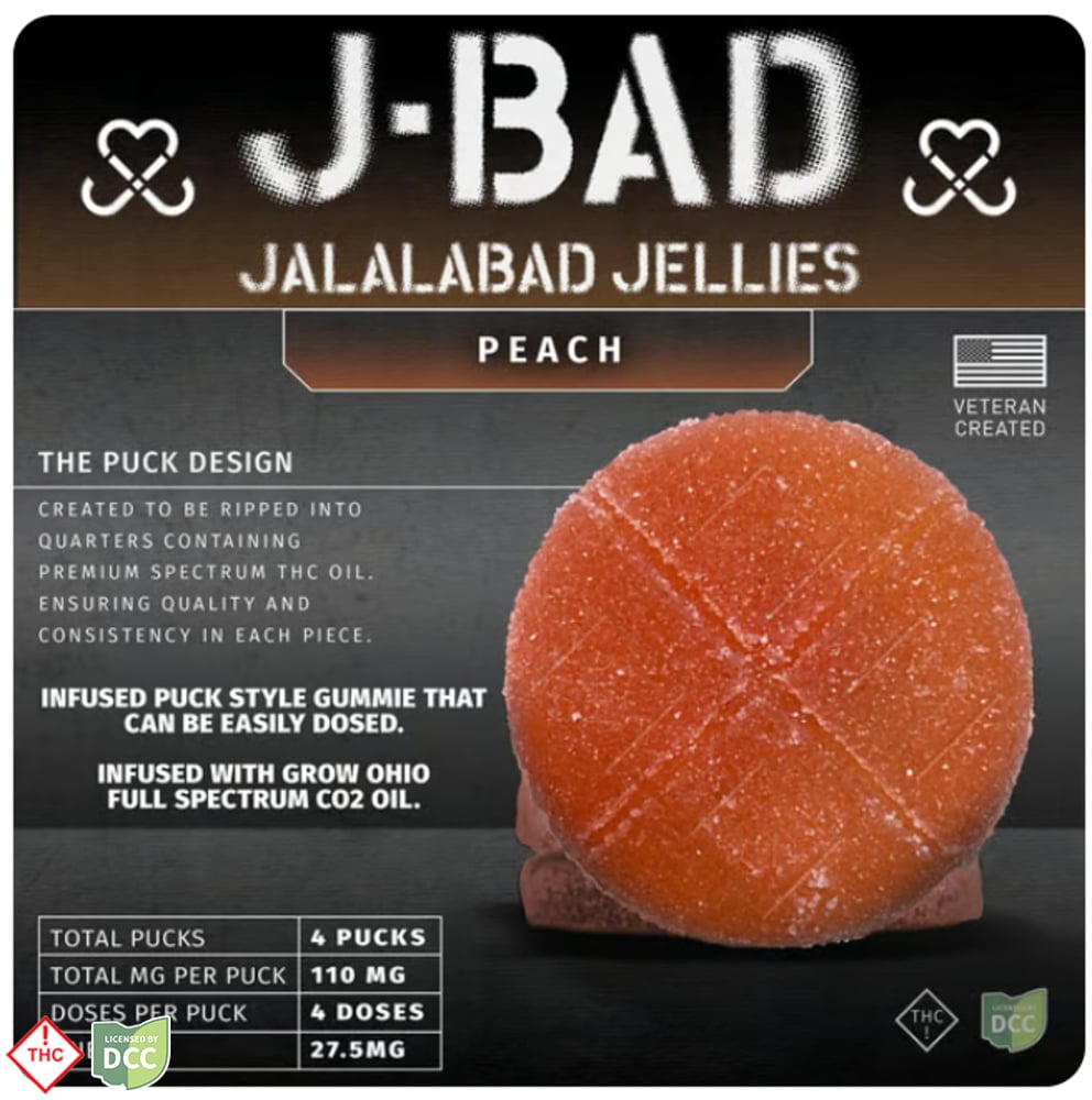 JBAD - 4 Day Peach Sour Gummies - 16ct - 440mg