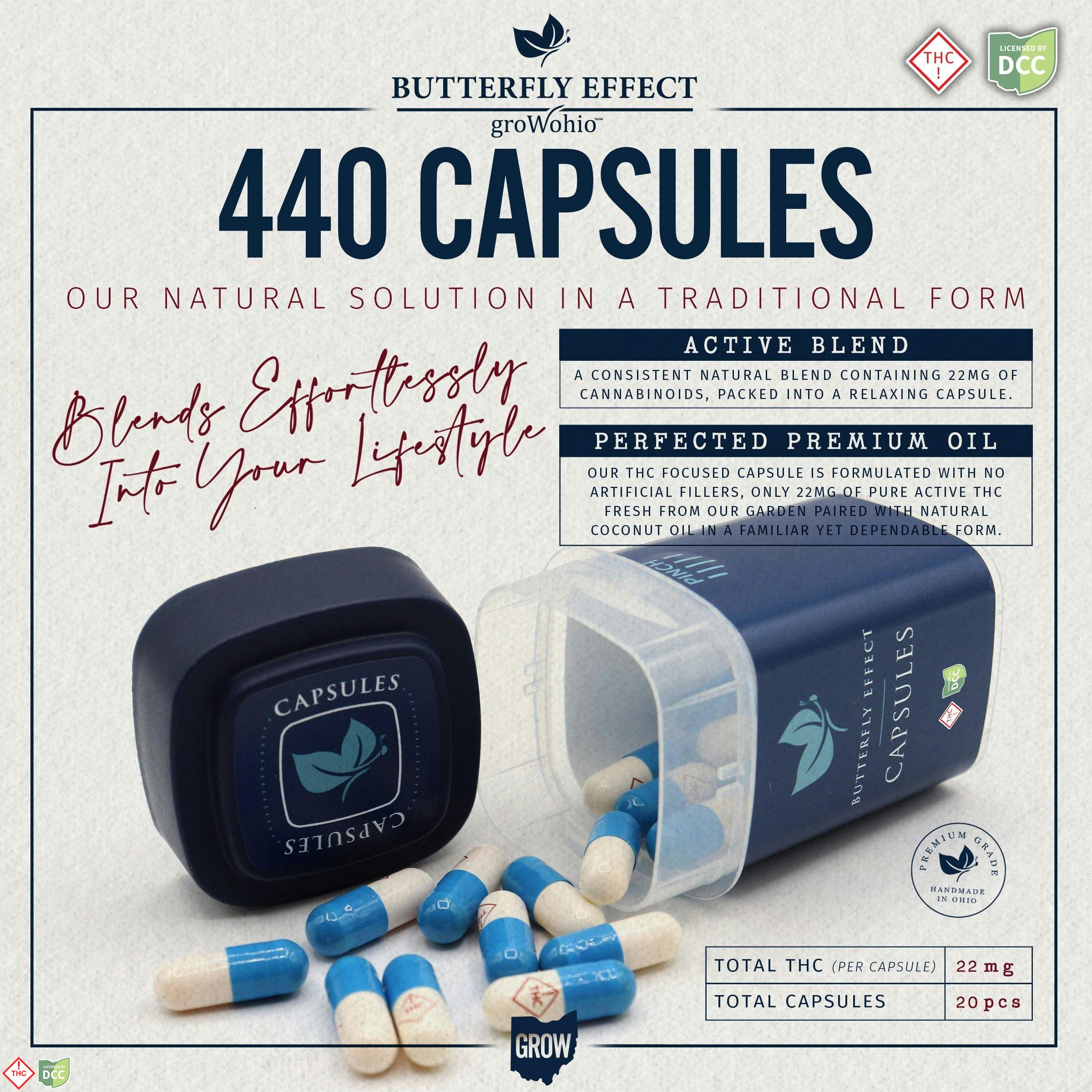 PREMIUM WELLNESS CAPSULES - EDIBLE - 20PK - THC: 450.88MG CBD: 0MG