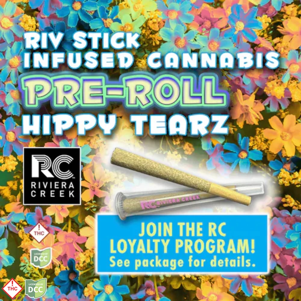 Riviera Creek - Infused - Pre-Roll - Hippy Tearz - 1g Riviera Creek - Infused - Pre-Roll - Hippy Tearz - 1g