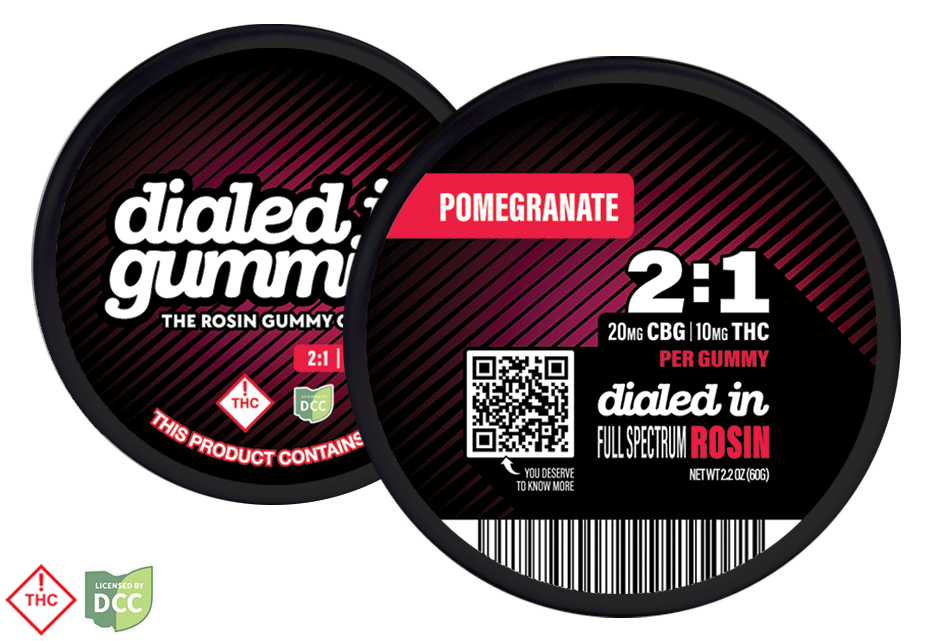100mg - Pomegranate 2 1 - Rosin Gummies 10pk