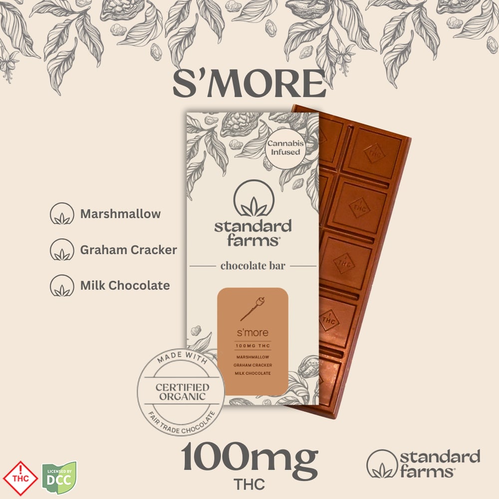 Standard Farms - Milk Chocolate S'mores Bar - 10ct - 100mg Standard Farms - Milk Chocolate S'mores Bar - 10ct - 100mg