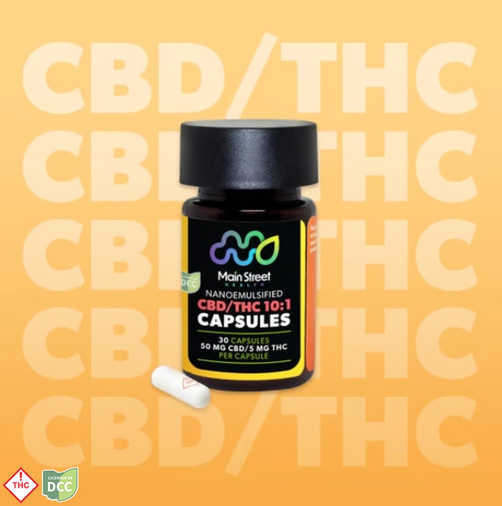Main Street Health - 3 Day 1:1 THC/CBD Capsules - 30ct - 300mg