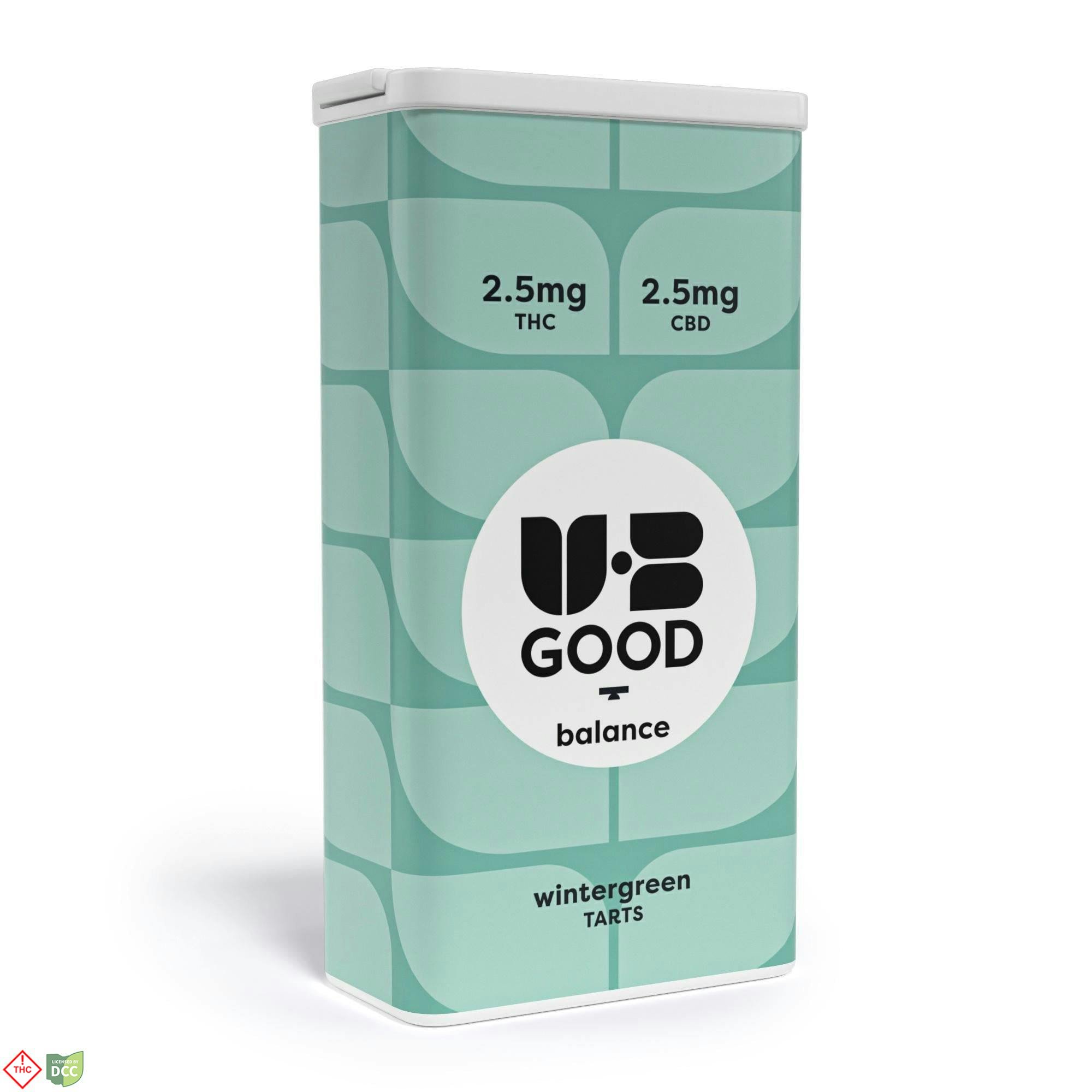 UB GOOD - Wintergreen 1:1 CBD Tarts - 40ct - 98.40mg
