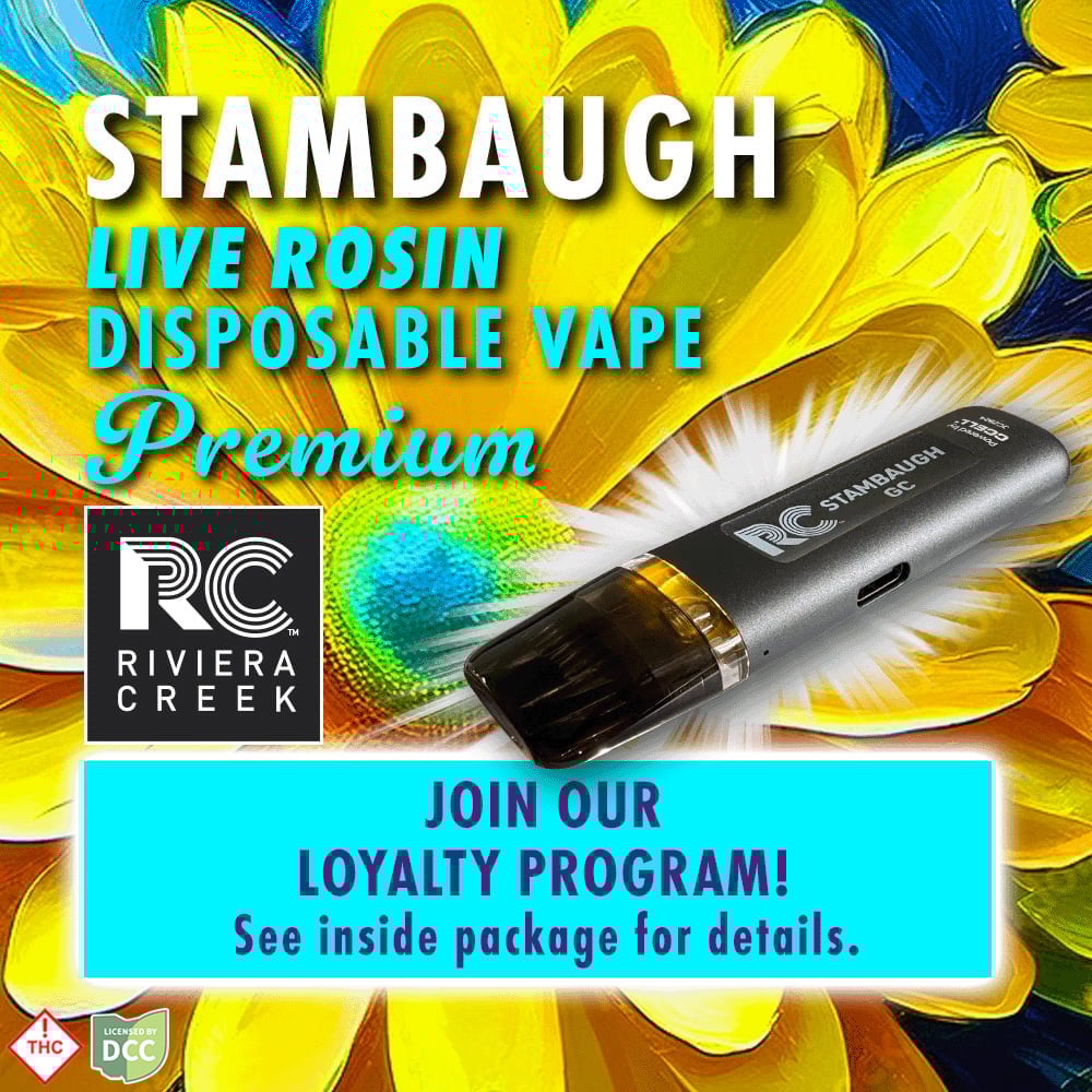 Riviera Creek Stambaugh GC Live Rosin Vape Pen Riviera Creek Stambaugh GC Live Rosin Vape Pen