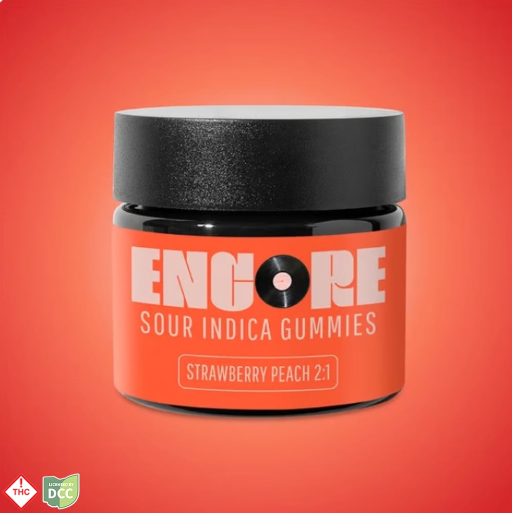 Encore - Sour Strawberry Peach 2:1 CBD:THC Gummies - 10ct - 108mg