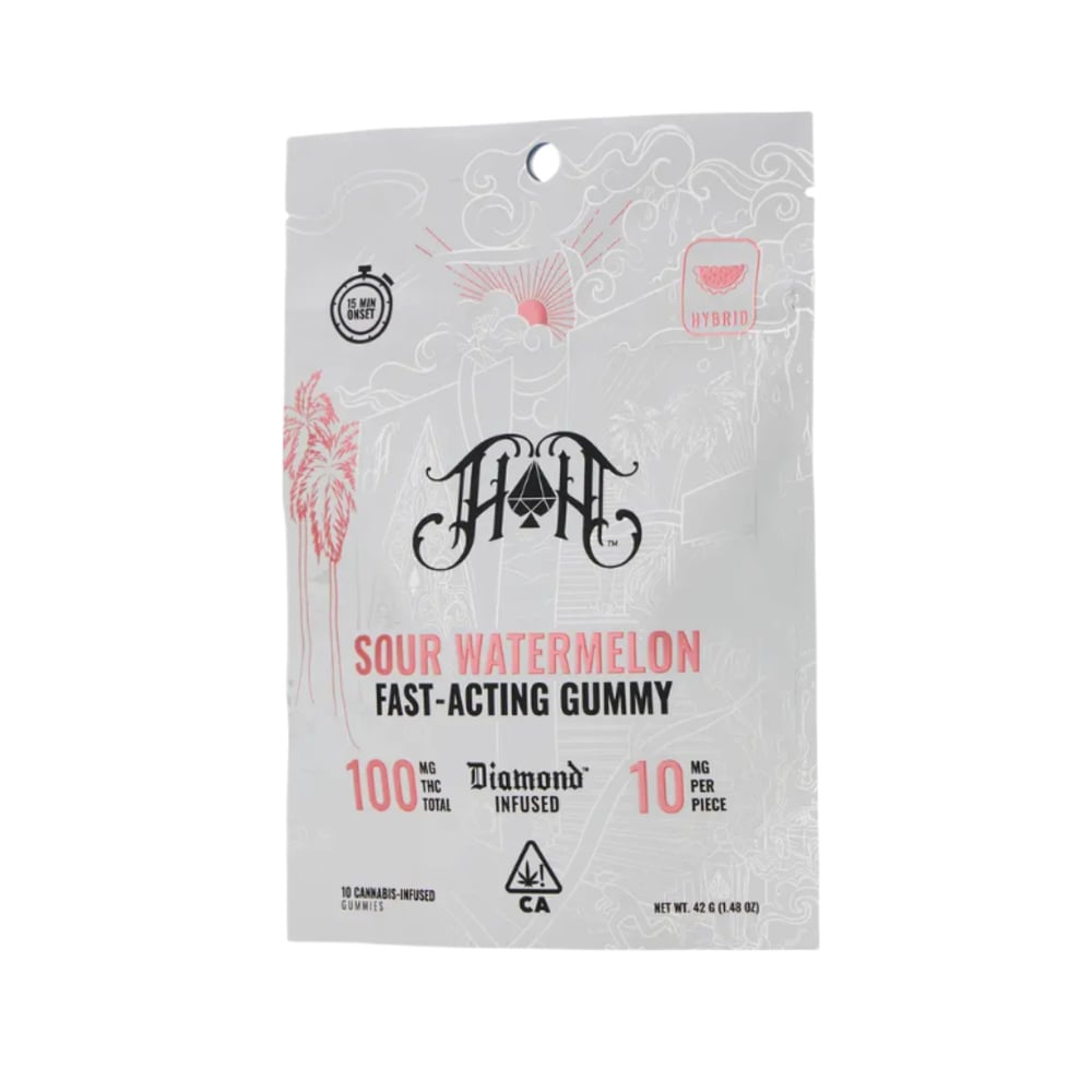 Sour Watermelon | Hybrid - Fast-Acting Gummies - 100mg THC