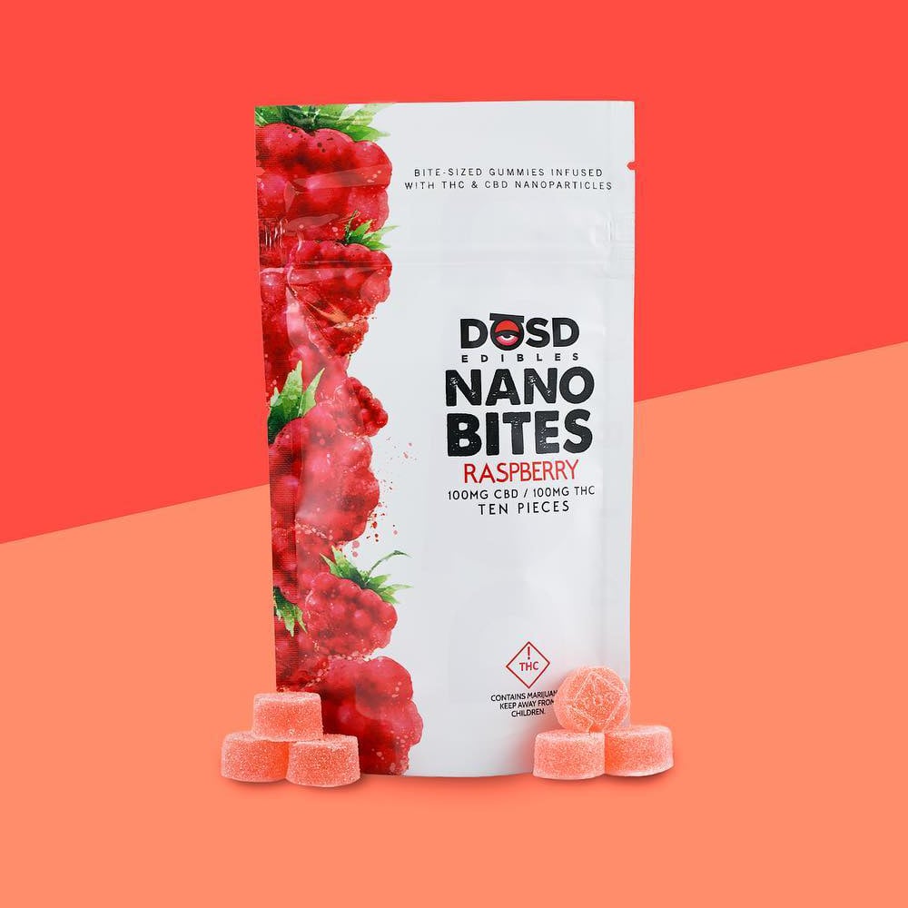 11 Raspberry (100mg CBD/100mg THC) Dosd Nano Bites Gummies Jane