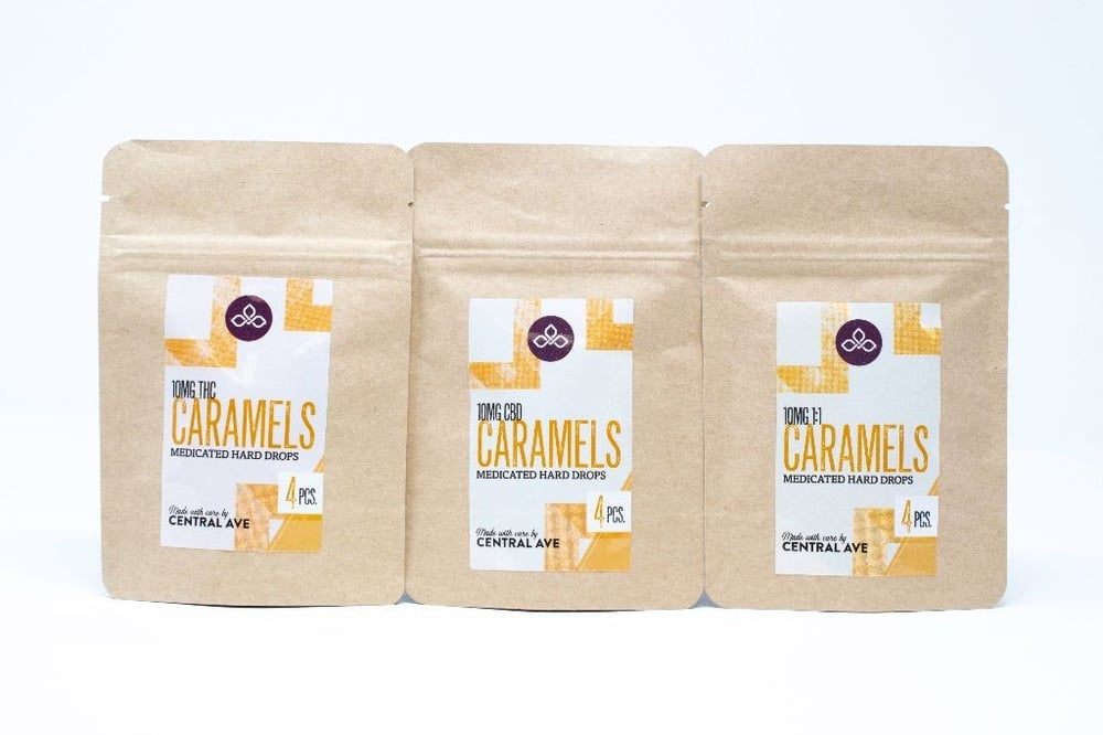 Caramel 1:1 CBD:THC [8pk] (40mg CBD/40mg THC) by Central Ave Compassion Center