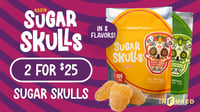 Promotional image for 100mg Rosin Sugar Skulls - 2 for $25