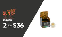 Promotional image for 2 FOR $36 SUNSMOKE 1G ROSIN - BULK Promotional image for 2 FOR $36 SUNSMOKE 1G ROSIN - BULK