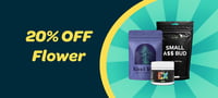 Promotional image for 20% off all flower!