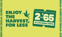 Promotional image for 2 FOR $65 1G LIVE RESIN CARTRIDGES Promotional image for 2 FOR $65 1G LIVE RESIN CARTRIDGES
