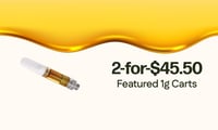 Promotional image for 2-for-$45.50 Featured 1g Carts