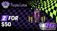 Promotional image for Purple Lotus Cartridges 2 for $50