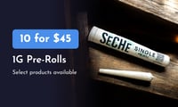 Promotional image for 10 for $45: selected 1g Pre-Rolls Promotional image for 10 for $45: selected 1g Pre-Rolls