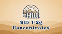 Promotional image for $15 1/2g Concentrates