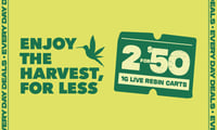 Promotional image for 2 FOR $50 1G LIVE RESIN CARTRIDGES