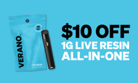 Promotional image for $10 OFF Verano Reserve 1g All-In-One