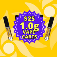 Promotional image for $25 1.0g Vape Carts - 3+ $20 each Promotional image for $25 1.0g Vape Carts - 3+ $20 each