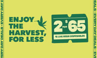 Promotional image for 2 FOR $65 1G LIVE RESIN DISPOSABLES