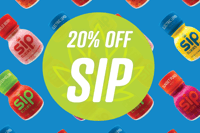 Promotional image for 20% Off Sip