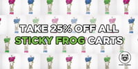 Promotional image for Take 25% OFF Sticky Frog Vape Carts