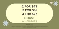 Promotional image for Coast Gummies | 4 for $77