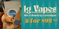 Promotional image for Mix-N-Match 1g Carts | 5 for $92
