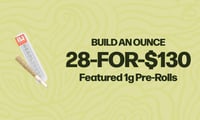 Promotional image for 28-for-$130.50 1g Featured Pre-Rolls