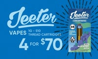Promotional image for 4 FOR $70 JEETER 1G CARTS - BULK
