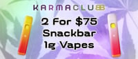Promotional image for 2 for $75: Snackbar Vapes