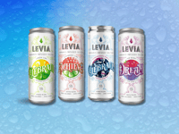 Promotional image for 4-Pack for $18 Levia Seltzers