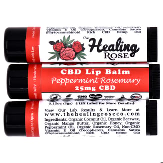 Organic Peppermint Rosemary Lip Balm (25mg CBD)