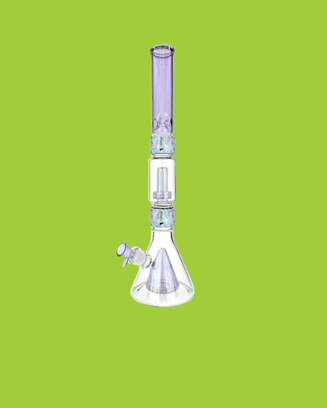Perc Beaker - Double Stack - Tie Dye/Grape Hard Candy