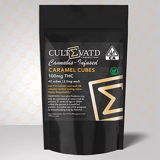 Vegan Caramel Cubes [40pk] (100mg) by CultEvatd Confections