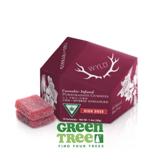 *HIGH DOSE* Pomegranate 1:1 CBD + Hybrid Enhanced Gummies | 200mg