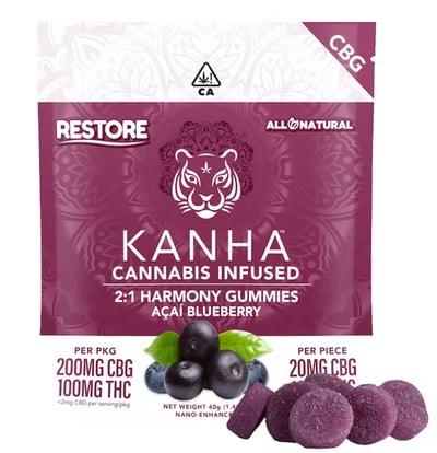 Harmony Restore 2:1 Acai Blueberry [10pk] (200mg CBG /100mg THC)