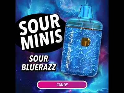 Shop Sour Minis - Blue Razz - (1g) Disposable Vape (TAC: 90.85%) |  Himalayan High Dispensary Becket, MA