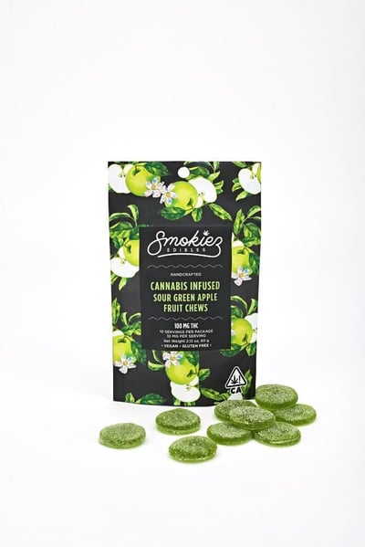Sour Green Apple - Hybrid [10pk] (100mg) | Smokiez | Fruit Chews