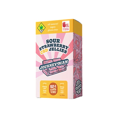 Shop 50:1 Sour Strawberry Jellies [10pk] (500mg CBD/10mg THC