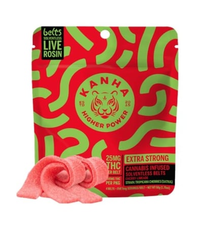 Shop Cherry Limeade Live Rosin Belts - Sativa [4pk] (100mg