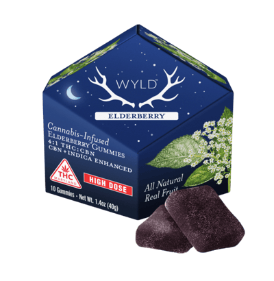Image 1 for *HIGH DOSE* Elderberry 4:1 CBN + Indica Enhanced Gummies | 400mg THC:100mg CBN | MD Only, a indica product