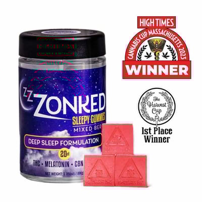 Shop 1:1:1 Zzzonked Sleepy Mixed Berry Gummies [20pk] (CBD:CBN:THC