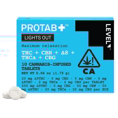 PROTAB+ LIGHTS OUT [10pk] (200mg D9 THC/50mg CBN/50mg D8 THC/20mg THCa/20mg CBG)