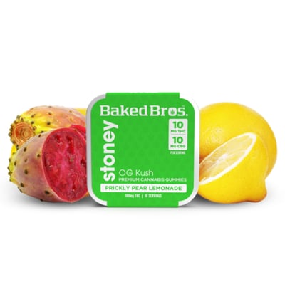 Shop Baked Bros Stoney: 100mgTHC : 100mgCBG : Prickly Pear