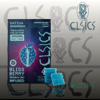 Shop Bliss Berry [5pk] (100mg THC/100mg CBC) | Crystal Nugs