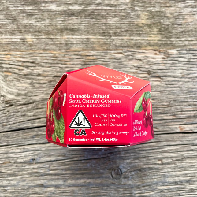 SOUR CHERRY INDICA GUMMIES 10PC 100MG - Image 2