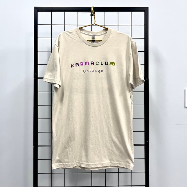 KC Trippy Checkered Cream Tee M - Image 2